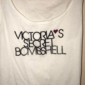 COPY - Victoria Secret Tank with Black Writing
